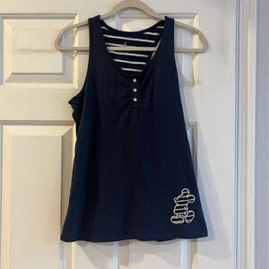 Disney Parks Women's M Navy Sleeveless Tank Top Mickey Mouse Embroidery